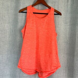 Neon Coral Racerback Athletic Tank Top – Breathable Workout Top – Size XL